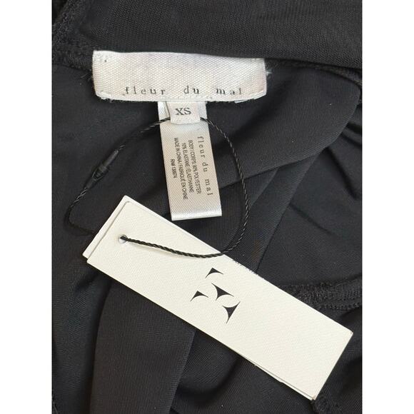 Fleur Du Mal NWT Black Velvet Rose Catsuit Size XS - Picture 5 of 5